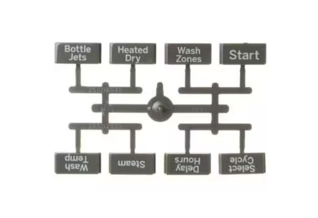 265D2040 BUTTON AND GRAPHICS ASM for DDT575SMF5ES, DDT575SSF5SS, GDT580SMF5ES