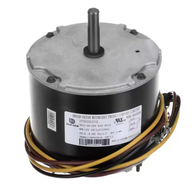 Fits Carrier HVAC V5202B V2302086200085 Fan Motor, Condenser, 208/240 Volt, 1PH, 1/4 HP, 1100 RPM