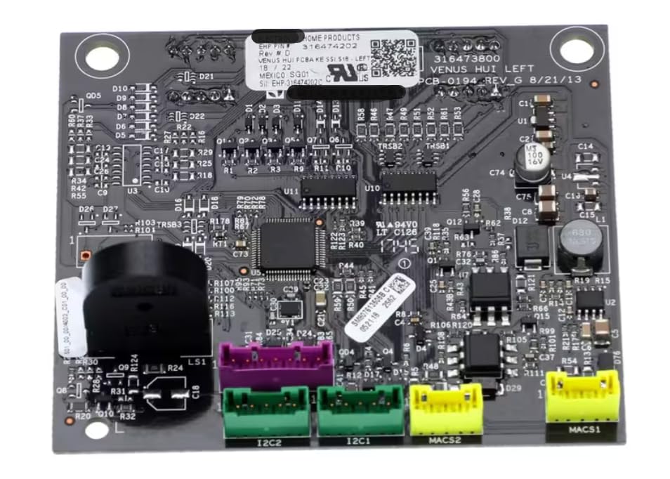 316474202 Rev #D S18-LEFT 18/22 SG01 SII EHP-316474202C 316473800 PCB-0194_REV_G 8/21/13 SM807613505B C 0521 18 2562 Control Board, User Interface, Left