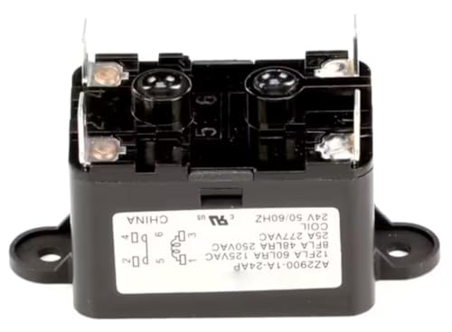 Fits Southern Pride T08X19 12FLA 60LRA 125VAC 8FLA 48LRA 250VAC 25A 277VAC Coil 24V 50/60HZ Relay, Motor Switching, SPST, 24V Coil, 25A