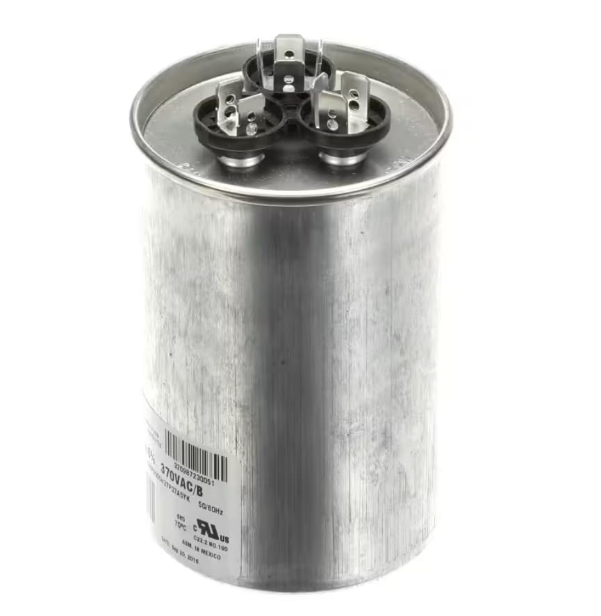 Fits York 320987230051 13220 Capacitor, Dual Run, 370V, 60uF, 50/60HZ, Round for 1HA0452, 1HW0406, 1LD0404