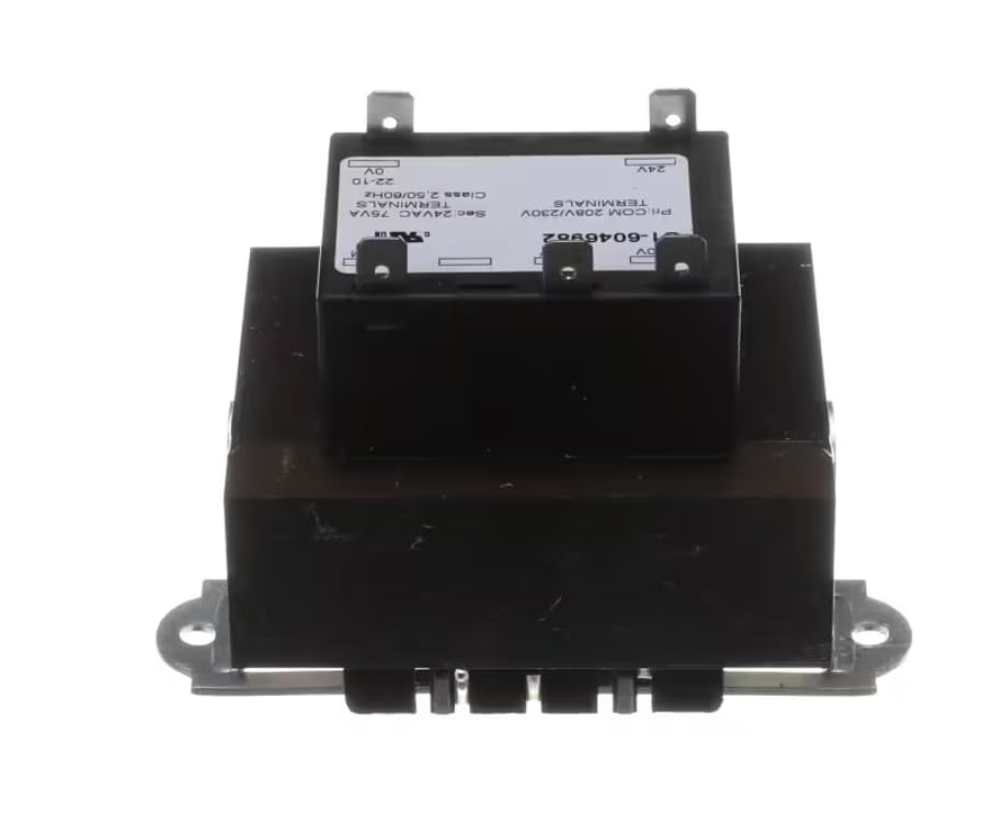 Fits York S1-6046982 22-10 Transformer, 208/230 to 24 Volt, 50/60HZ, 75VA for SGAD401812LB, NL090C00C2BAA2, HB600C00A2CAC2