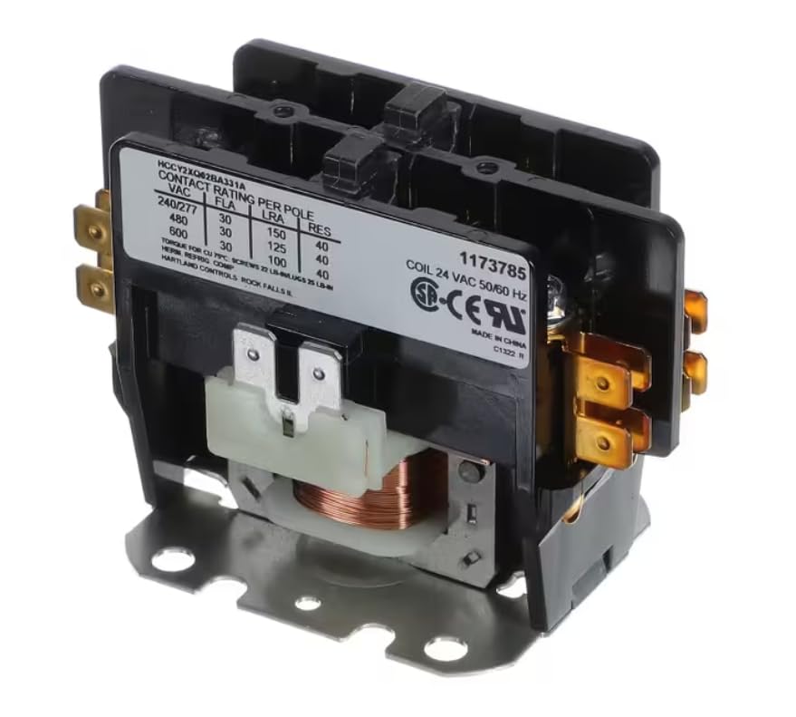 Fits International Comfort Products HCCY2XQ02BA331A 1173785 C1322 R Contactor, 2 Pole, 24VAC 50/60HZ Coil, 30FLA, 40A RES for H4H348GLB100, N4H460GHP101, R2AM48AHA400