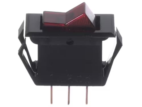 Fits Piper Products 15A 125VAC 3/4HP 125-250VAC 22 26 R Switch, Rocker, SPST, Lighted Red