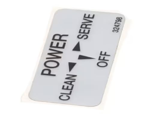 Fits Stoelting 324798 Decal, Clean/Off/Serve for 217-109G, 217-18G, 217-309G