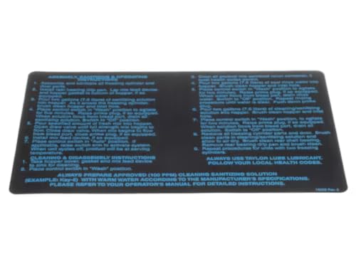 Fits Taylor 19029 REV. 5 Decal, Assembly/Sanitizing/Operating Instructions, Hopper
