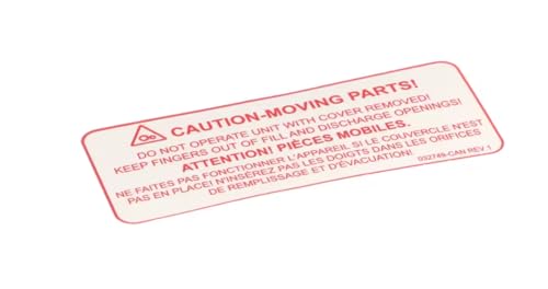 Fits Taylor 032749-CAN REV. 1 Lab./Dec., Cution-Moving Parts, English/French, Canada