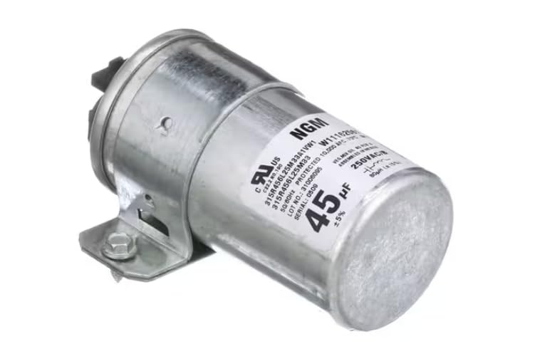 31006095 800367 40/070/21 Capacitor, 45uF, 250VAC, 50/60HZ, Washing Machine for WTW4850HW2, WTW4955HW2, WTW5000DW3