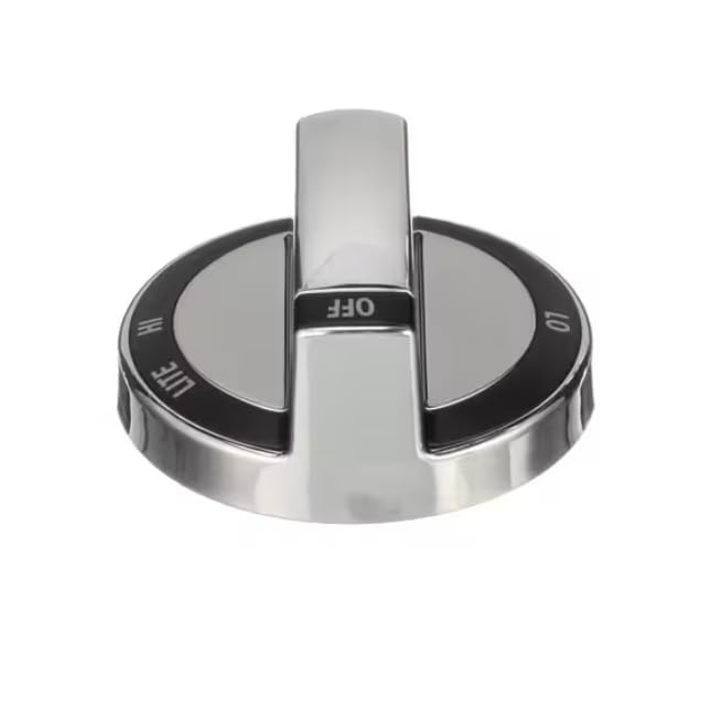 KI Knob, Burner Valve, Off-Lo-Med-Hi-Lite, Stainless Steel for WEGA25H0HZ, WFG975H0HV, WLSCOG1JOB