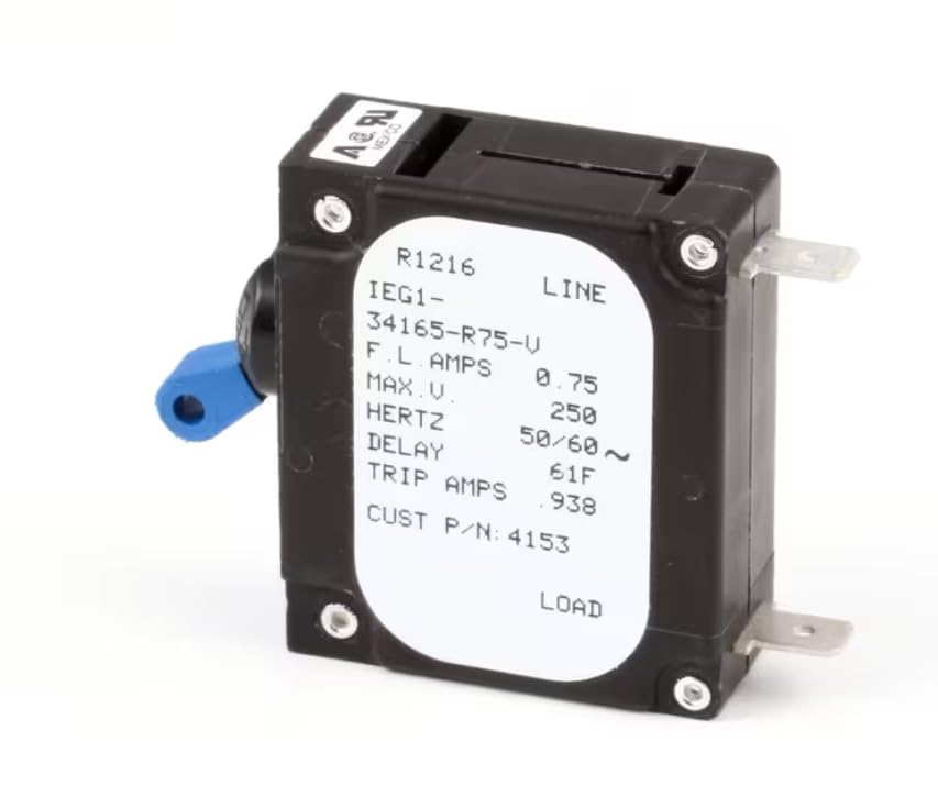 Fits Nieco R1216 IEG1-34165-R75-V 4153 Circuit Breaker, Blue, 250V, 0.75A