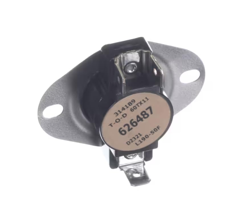 Fits Nortek D2321 Limit Switch/Thermostat, L190-50F, Auto Reset 626487R for B6BV-000K-B-15