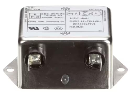 853-20/023 25/100/21 EMI Line Filter, Electrical Noise, 115/250 Volt, 50/60HZ for 10-18W, 1000-SK-I, 1000-SK/II
