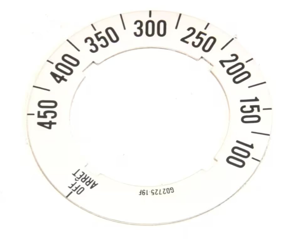 Fits Garland G02725-19F Dial Insert, Off/100-450F for 10-11R, 10-11RG, 10-11S