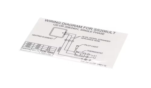 Fits Wells 2M-46228 (REV C) Label/Decal, Wiring Diagram, 120/280/240 Volt, SS206ULT