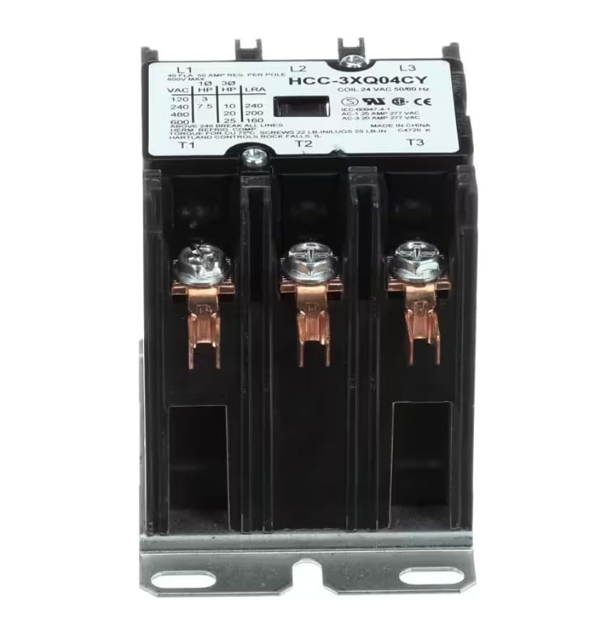 Fits Henny Penny C4720 Contactor, 3 Pole, 24VAC 50/60HZ Coil, 40FLA for LVE-200