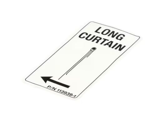 Fits Champion 113939-1 Label, Long Curtain, Right to Left