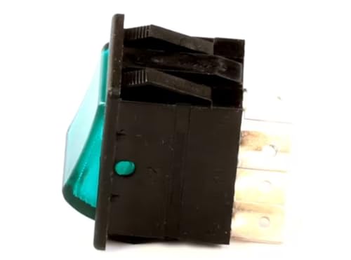 Fits Wilbur Curtis .5555. 16(4) A 250V~AC T90 250VAC 15A Switch, Rocker, Lighted Green, DPST, 120 Volt