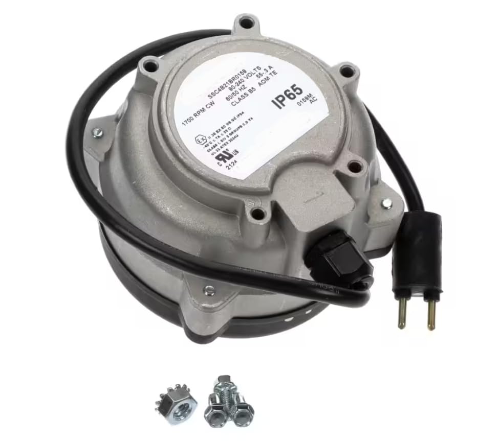 Fits Hussmann 90-240 Volts 1700 RPM 55-3A Class B5 IP65 0159M 3190267 2124 Motor, 115 Volt, 50/60HZ, 47 Watt for B1X-GE, BEXD-8, BEXD8M
