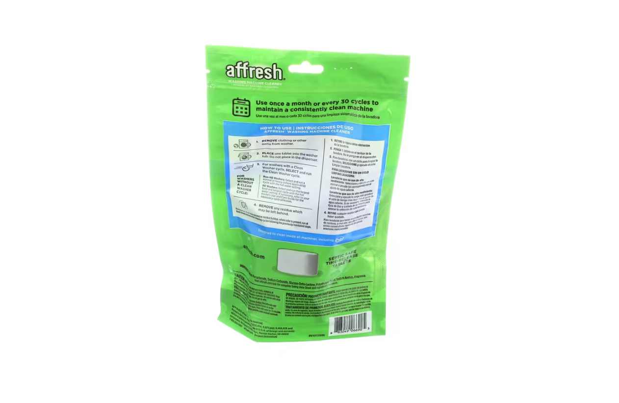 Whirlpool W10135699 Affresh, Washing Machine Cleaner, 3 Tablets