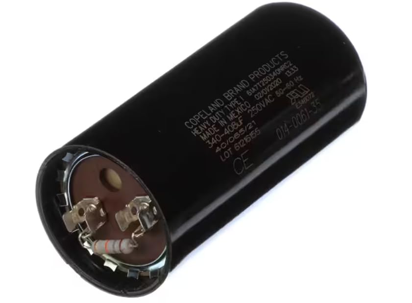 61A7T25034NRC2 40/065/21 LOT 61216155 014-0061-35 E348072 Capacitor, Start, 250 Volt, 50/60HZ, 340-480uF for F2A-HG, F2A-HS, F2A-FS