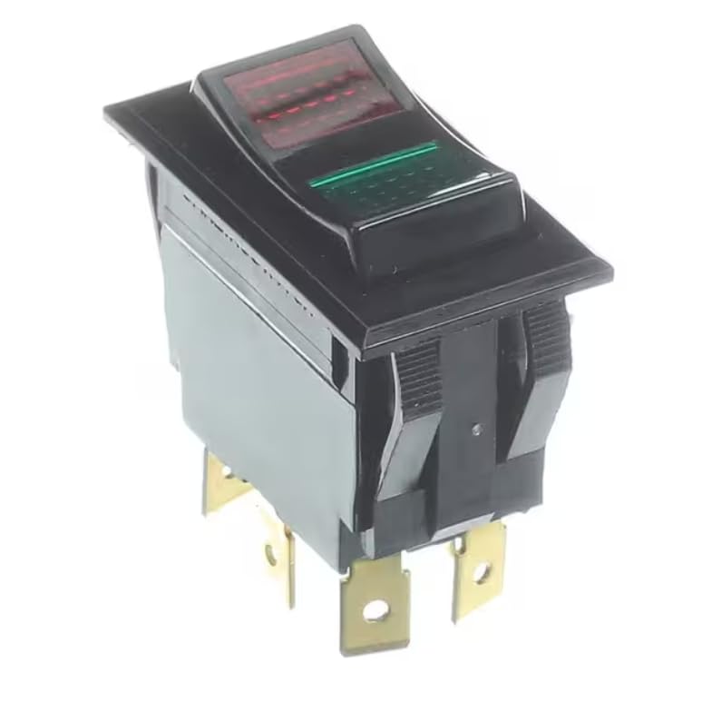 Fits Low Temp Industries 2450R Switch, Rocker, Lighted Red/Green, DPDT
