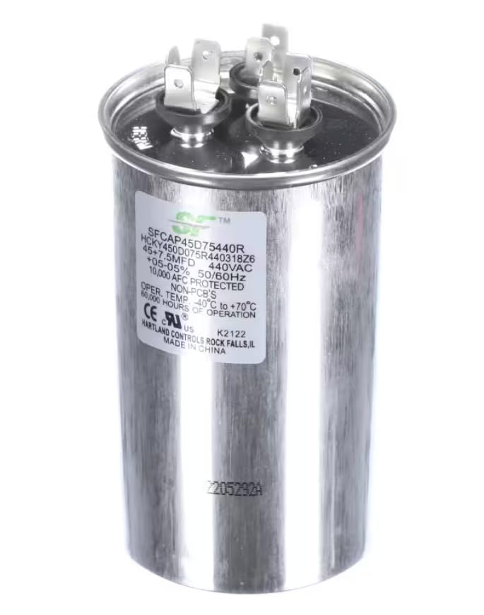 Fits Trane SFTM HCKY450D075R440318Z6 Capacitor, Run, 45MFD, 440 Volt, 50/60HZ, Round