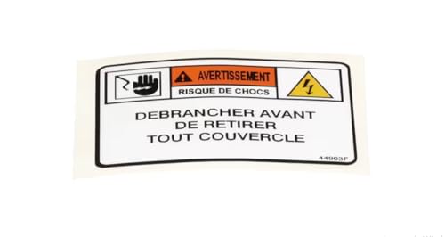 Fits Henny Penny 44903F Label/Decal, Warning-Disconnect Power-Shock Risk, French