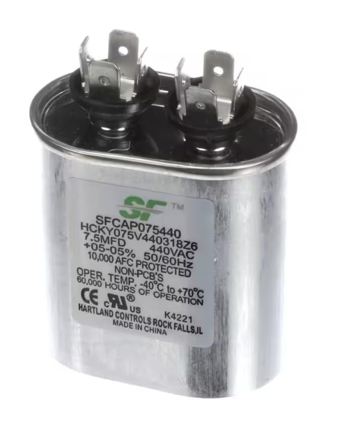Fits Trane 202111251D Capacitor, 7.5MFD, 440 Volt, 50/60HZ