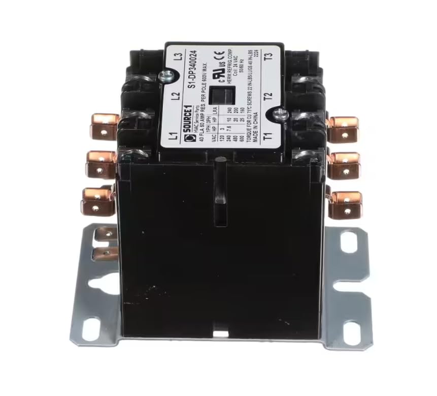 Fits York S1-DP340024 2224 Contactor, 3 Pole, 24VAC 50/60HZ Coil, 40FLA