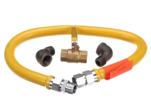 Fits Dormont B16 44 B16 33 CGA3 16 Connector, Stationary, 3/4" x 36", with Shut-Off Valve and 2 Elbows