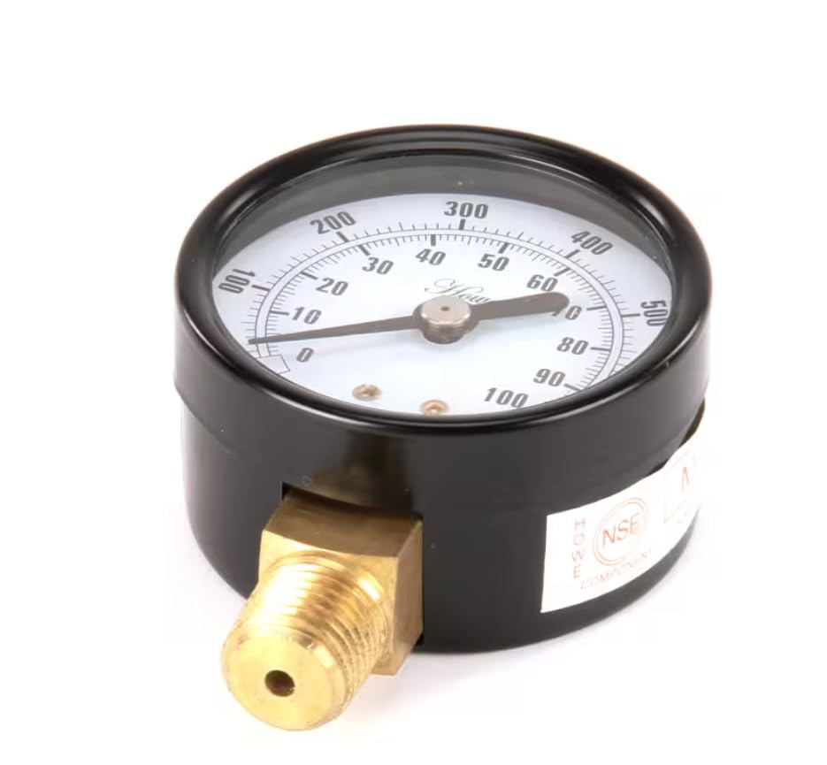Fits Jackson PG01 ANSI-B40 Pressure Gauge, 0-100 PSI, 1/4", Bottom Mount for 10APRB, 200B, AJ-44
