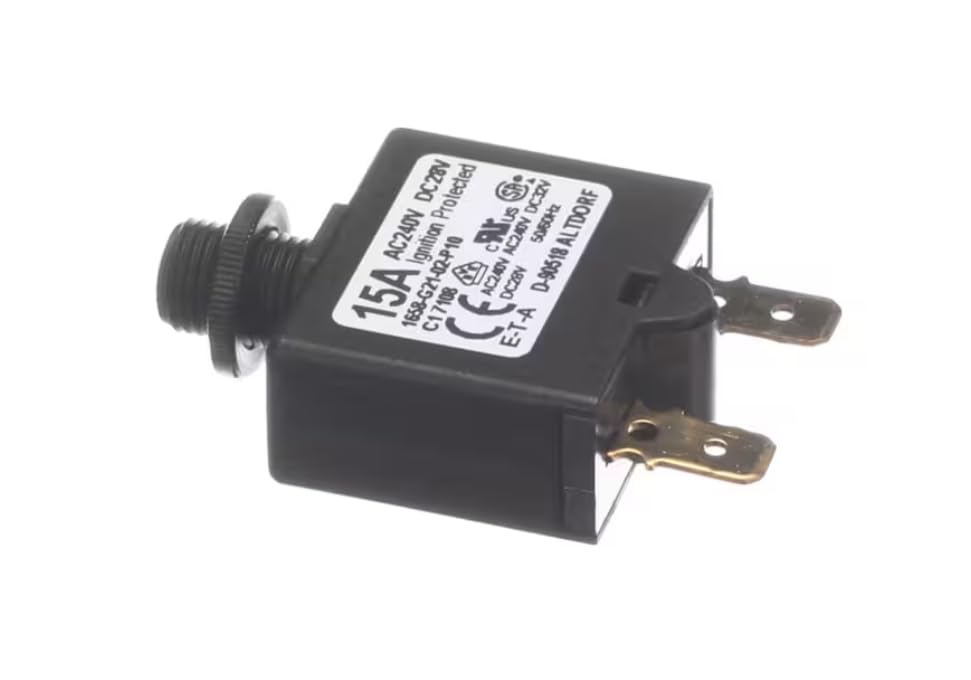 Fits Robot Coupe AC240V DC28V D-90518 Circuit Breaker, 240V, 15A for Blixer 4A, Blixer 4VA, CL-50 Ultra E