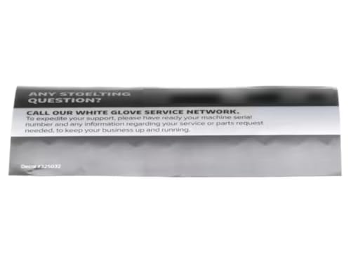 Fits Stoelting 325032 Decal, White Glove Service Network for SF121 I2, SF144 I2, F212