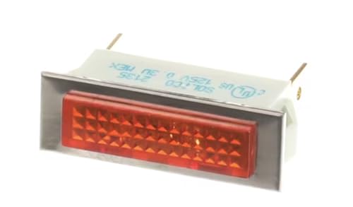 Fits Food Warming Equipment SOLICO 2135 125V 0.3W MEX Indicator Light, Retangular, Amber, 125 Volt