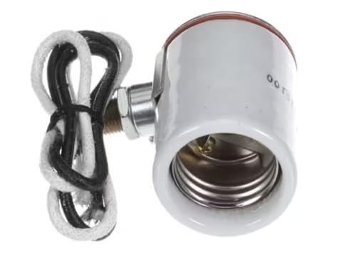 2J5100 Lamp Holder, Single with 12" Leads, 200C