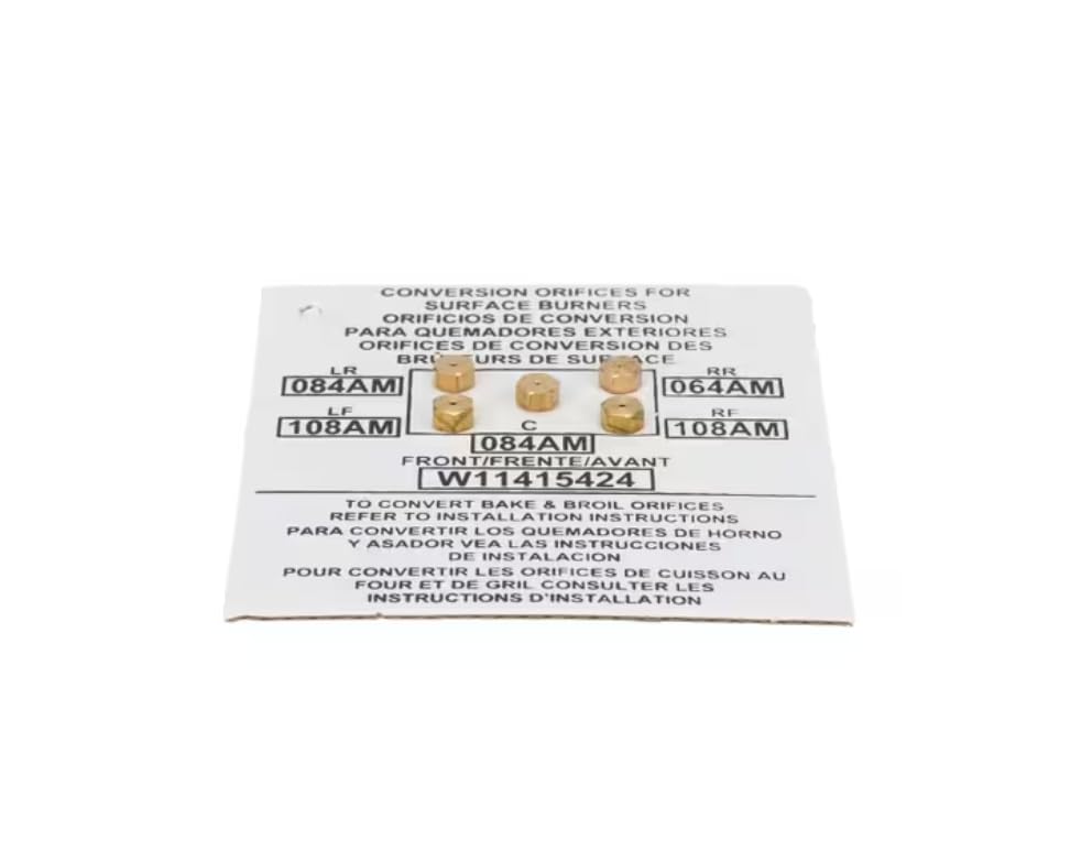 W11415424 Orifice Kit, Top Burners, Natural to Propane Conversion, Range