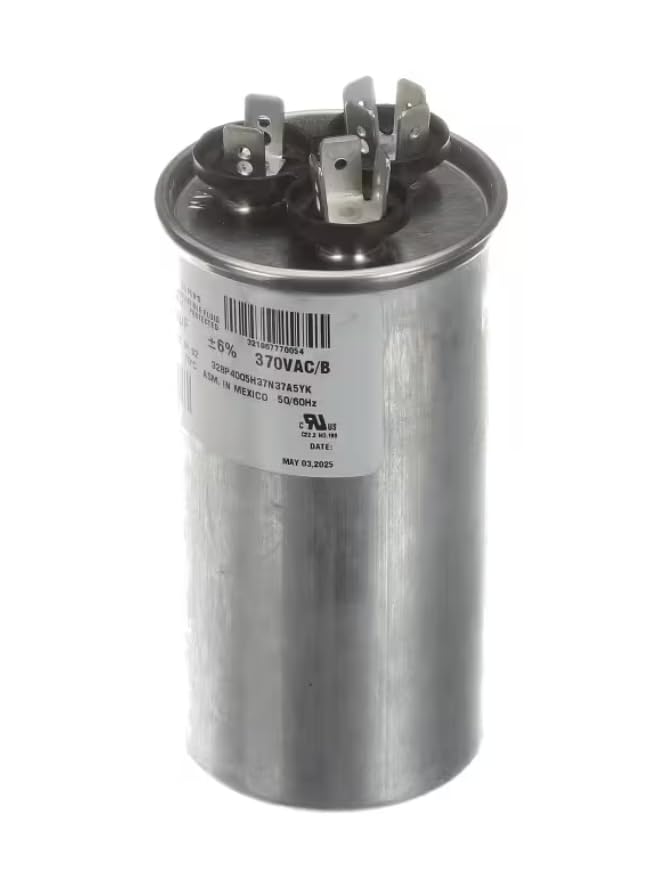 Fits York 321967770054 6943 685 Capacitor, Dual Run, 40 + 5 MFD, 370VAC, 50/60HZ, Round for YCJF24S41S1, DAYH-F030N070C, E1RD036S06