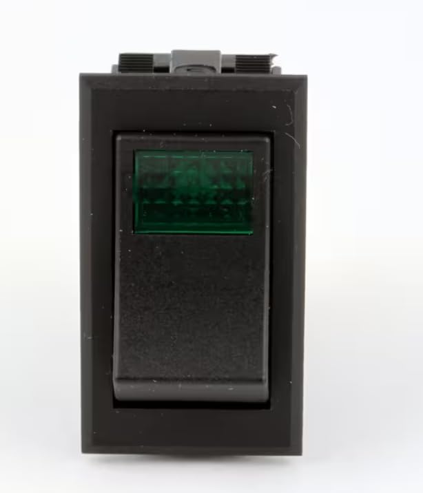 Fits Lincoln 1239 R Rocker Switch, On/Off, Green Lighted for 1100 Series, 1133-000-A, 1446-00Z-U-K