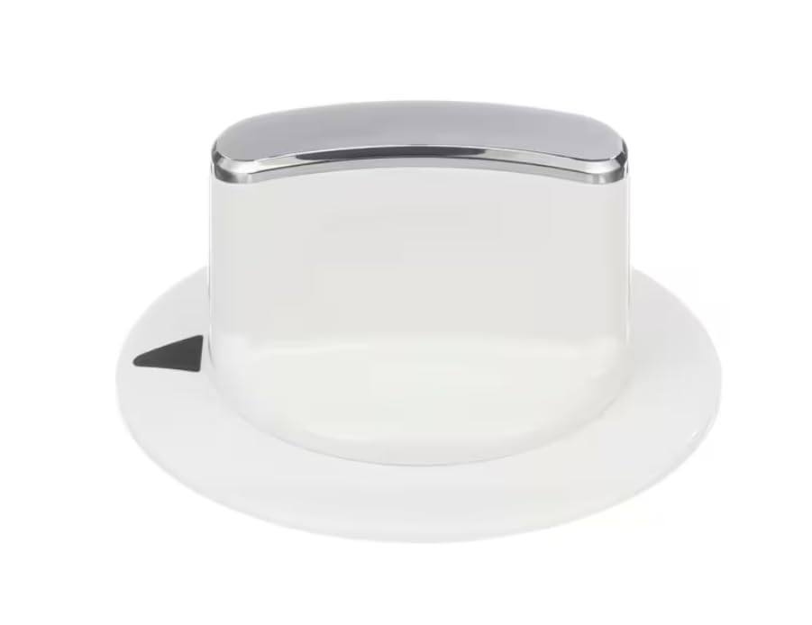 212D172 Control Knob, White/Chrome, Dryer