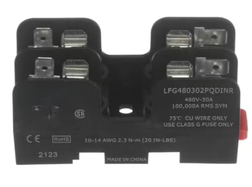 2123 LFG480302PQDINR 480V-30A 100,000A Fuse Holder, 600V, 15A, Class G, 2 Pole for 10-10, 10-10IN, 10-10IN/SK