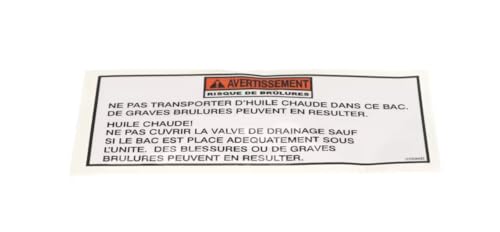 Fits Henny Penny 33590D Warning Label, Drain Pan, FRE for LOV300