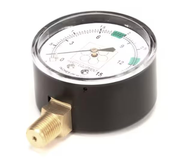 Fits Hardt 4459 Pressure Gauge, 0-15" of Water Column, 2 1/4" Dia, 1/4" NPT for Blaze, Inferno 3500