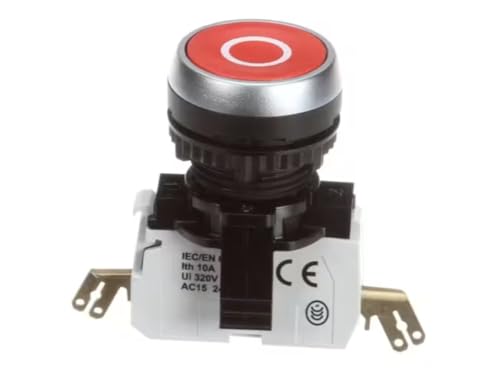 Fits Robot Coupe 60947-5-1 Ith 10A Ui 320V AC AC15 240V 3A 297E A300 Q300 Switch Assembly, Pushbutton, Red for R10D, R10D V.V., R20D