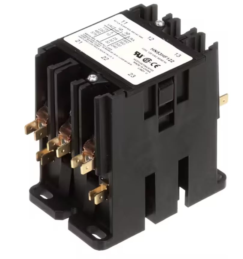 Fits Carrier HVAC HCDY3XT06UX103 C3821 U Contactor, 3 Pole, 120V 50/60HZ Coil, 60 Amp for 48JJ 034 600, 48JJ 034 500, 48JJ 038 500