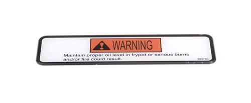 Fits Henny Penny 168576C Label, Warning, Maintain Proper Oil Level, EVOL for OXE-100, PXE-100