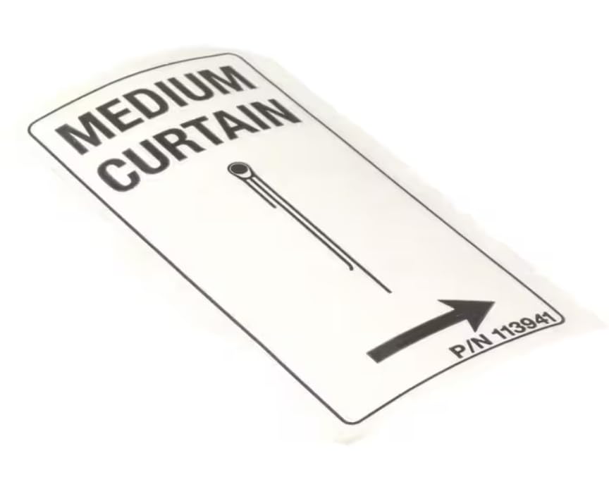 Fits Champion 113941 Label/Decal, Medium Curtain, Left to Right