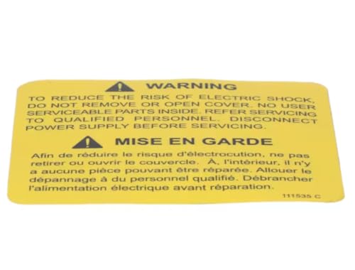 Fits Cleveland 111535 C Warning Decal/Label, Disconnect Power/Electric Shock, Yellow, English/French