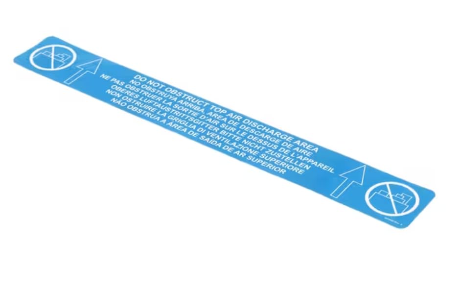 Fits Taylor 023848 Rev. 3 Label/Decal, Do Not Obstruct Top Air Discharge, English/Spanish/French/German/Italian/Portuguese