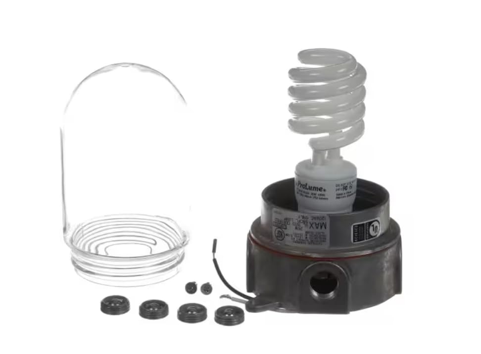 Fits Kolpak 2413F E213129 26W 1993 Light Fixture Assembly with Bulb & Globe